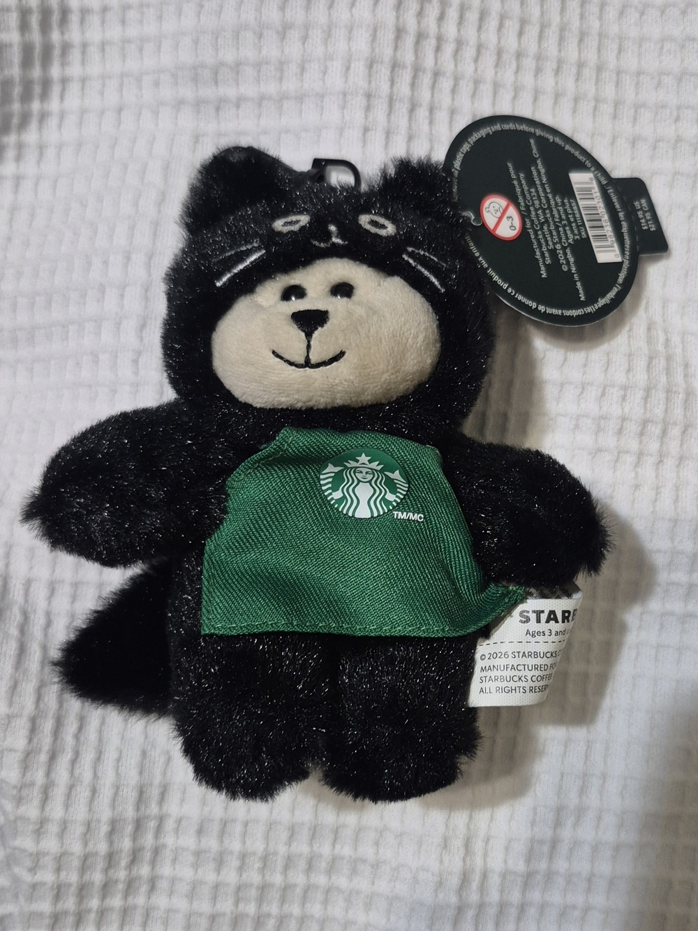 NWT Starbucks Black Cat Bearista Plush Bag Charm